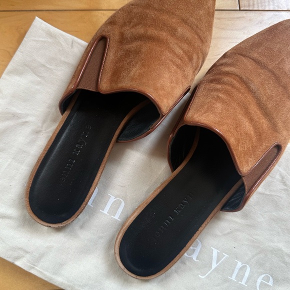 Jenni Kayne Suede Mules - Saddle Brown/Tan - Picture 4 of 6